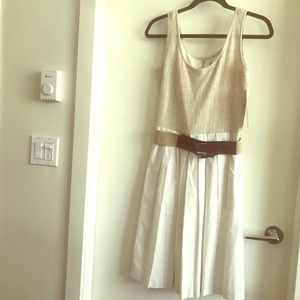 Ellen Tracy dress - white and beige